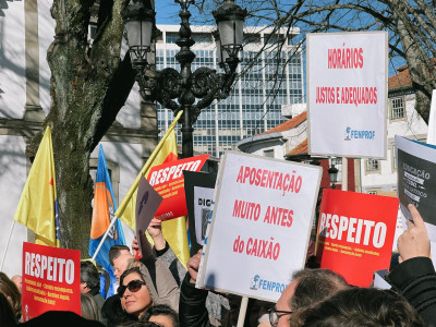 Manifestação de professores em Viseu