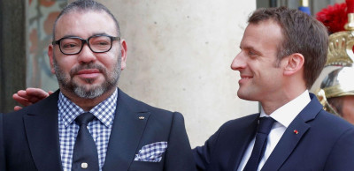 Rei de Marrocos e presidente francês juntos.