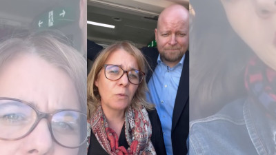 Catarina Martins, Jussi Saramo e Isa Serra,