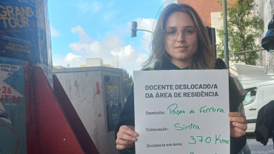 Catarina Gonçalves, uma das professora deslocadas em protesto na manifestação da Fenprof em outubro contra a discriminação