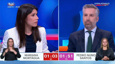 Mariana Mortágua e Pedro Nuno Santos no frente a frente na SIC