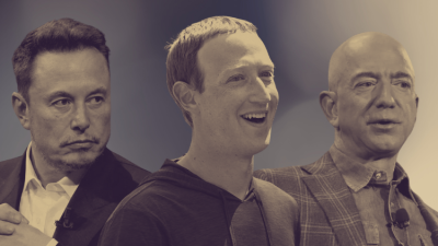 Musk, Bezos e Zuckerberg