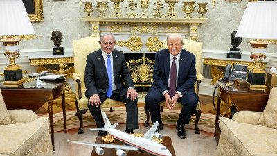 Trump e Netanyahu na Casa Branca.