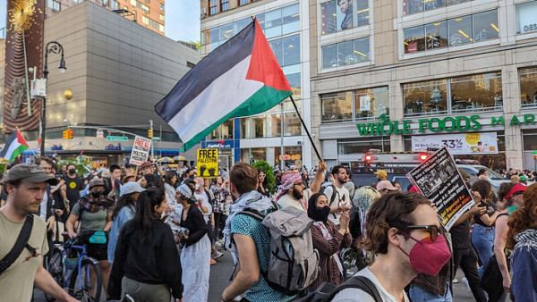 Manifestação pró-Palestina em Nova Iorque.