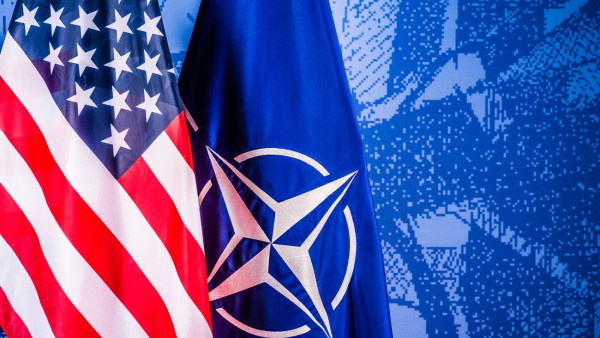 US and NATO flags
