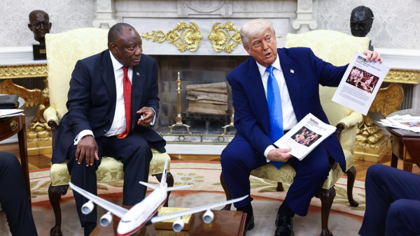 Ramaphosa com Trump na Casa Branca.
