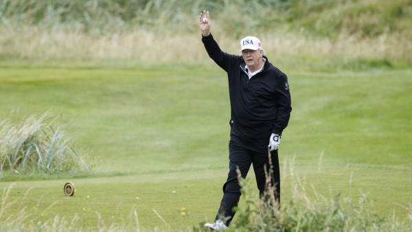 Trump no campo de golpe na Escócia neste fim de semana.