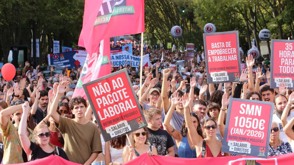 Manifestação da CGTP contra o pacote laboral.