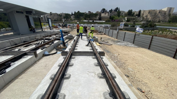 Obra do metro ligeiro em Jerusalém Leste