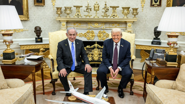 Trump e Netanyahu na Casa Branca.