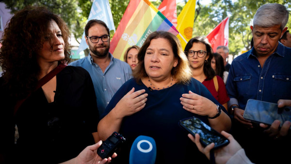 Alexandra Leitão e Marisa Matias em campanha em Lisboa.