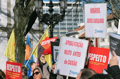 Manifestação de professores em Viseu