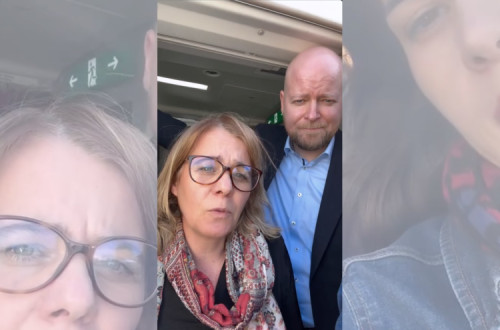 Catarina Martins, Jussi Saramo e Isa Serra,