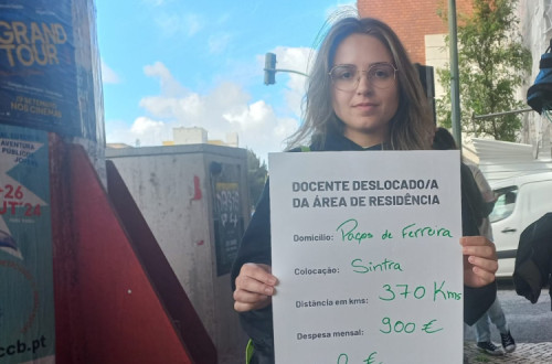 Catarina Gonçalves, uma das professora deslocadas em protesto na manifestação da Fenprof em outubro contra a discriminação