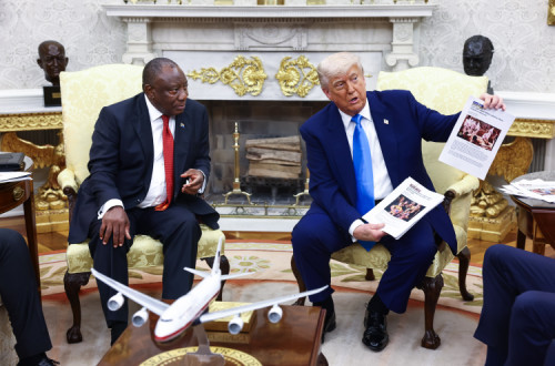 Ramaphosa com Trump na Casa Branca.
