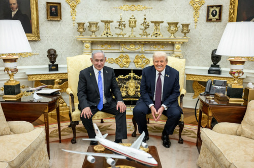 Trump e Netanyahu na Casa Branca.
