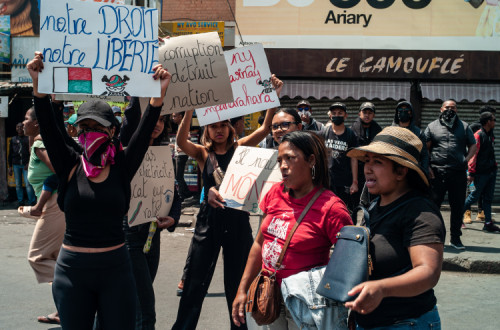 Manifestação da "Gen Z" em Madagáscar.