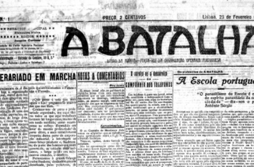 A 23 de Fevereiro de 1919 surge o primeiro número do jornal A Batalha, “porta-voz da organização operária” e, a partir de Setembro de 1919, data da fundação da CGT, órgão da central operária anarco-sindicalista